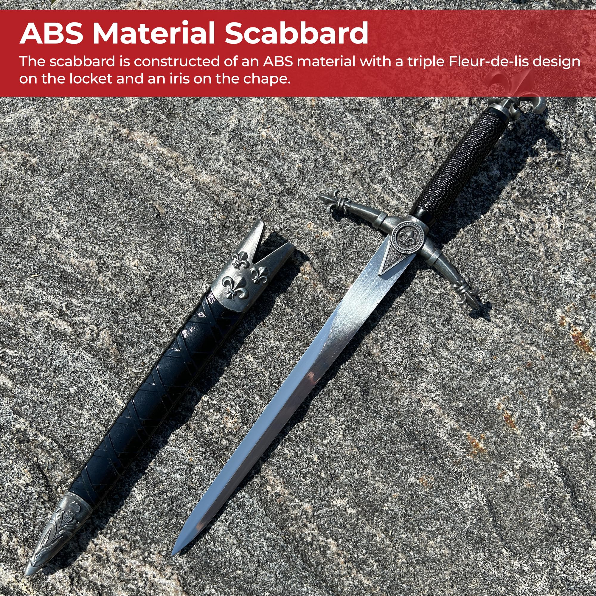 MedievalDepot French King's Divinity Fleur De Lis Dagger – Overall